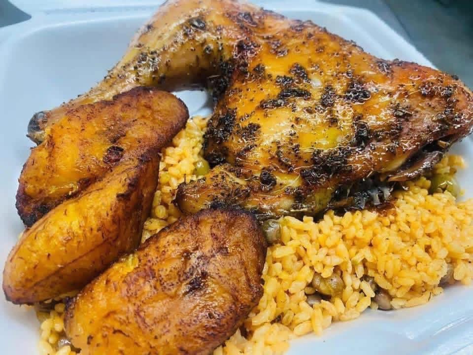 Chef Dadiana's roasted chicken with rice and sweet plantains